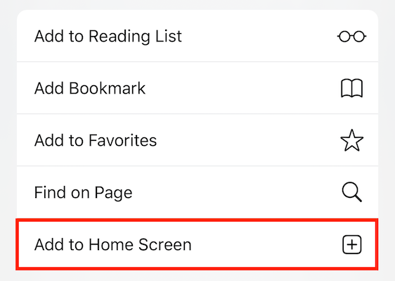 Adding Sanibit to Home Screen in Safari